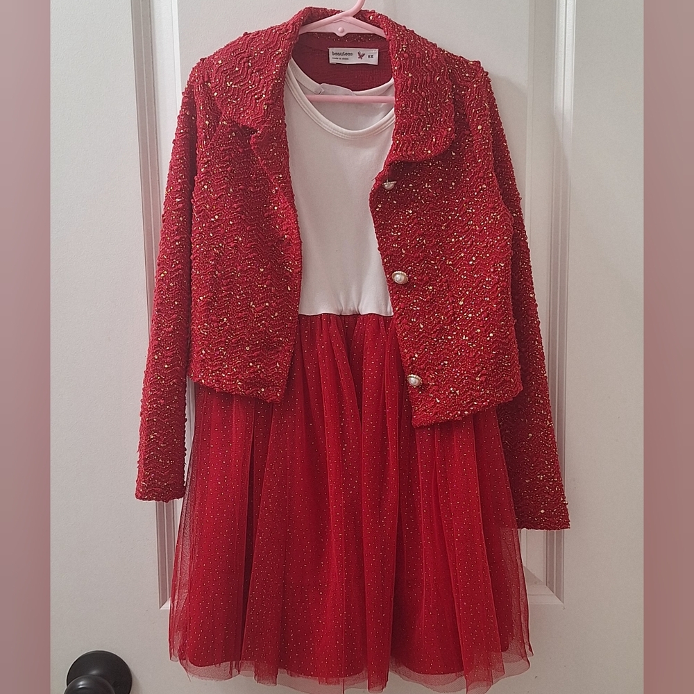 Beautees Red Formal Girls Dress ✨️